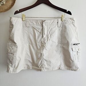 Vintage Fashion Bug Women's 18W Beige Stretch Cargo Skort Pockets Travel Hiking